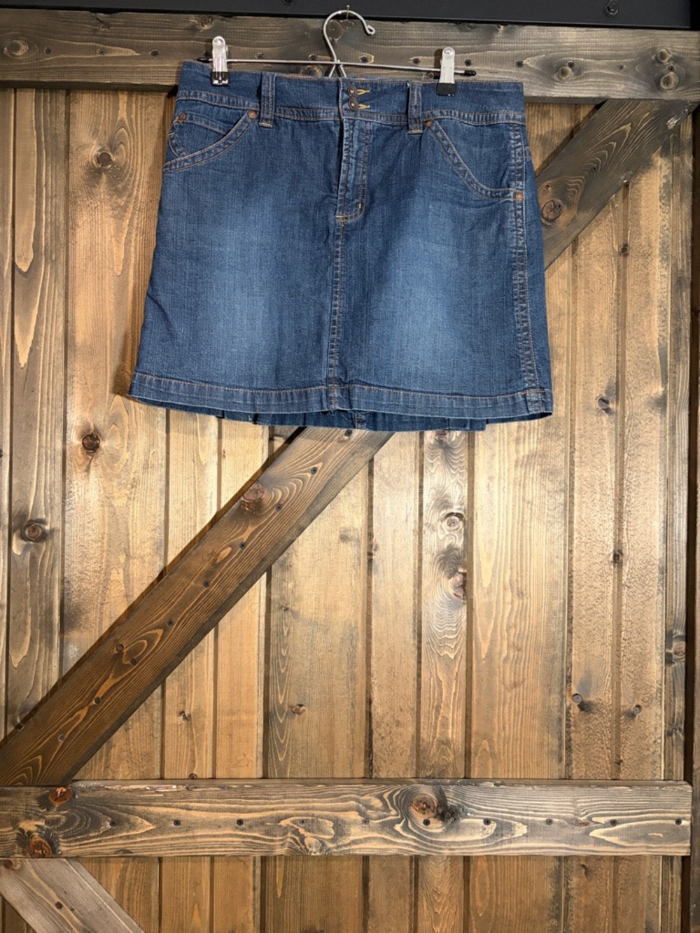 Casual Blue Denim Mini Skirt - Women's